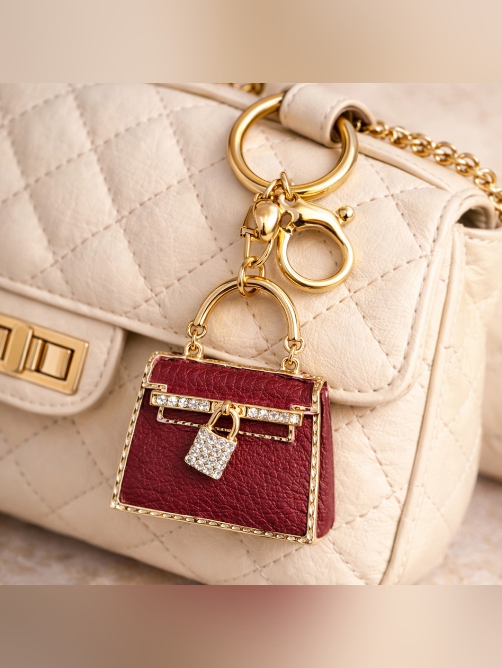 Leather Mini Tote NWT Bag Charm